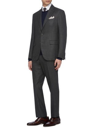 Figure View - Click To Enlarge - LARDINI - Check plaid Loro Piana wool-cashmere suit