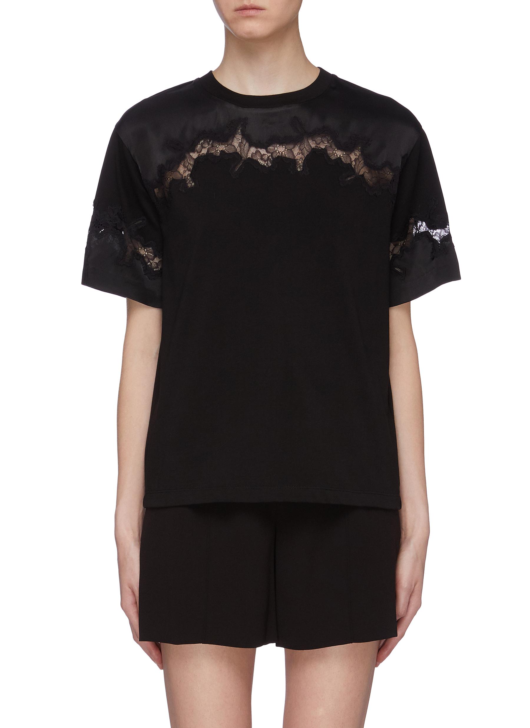 Chantilly lace insert T-shirt by 3.1 Phillip Lim