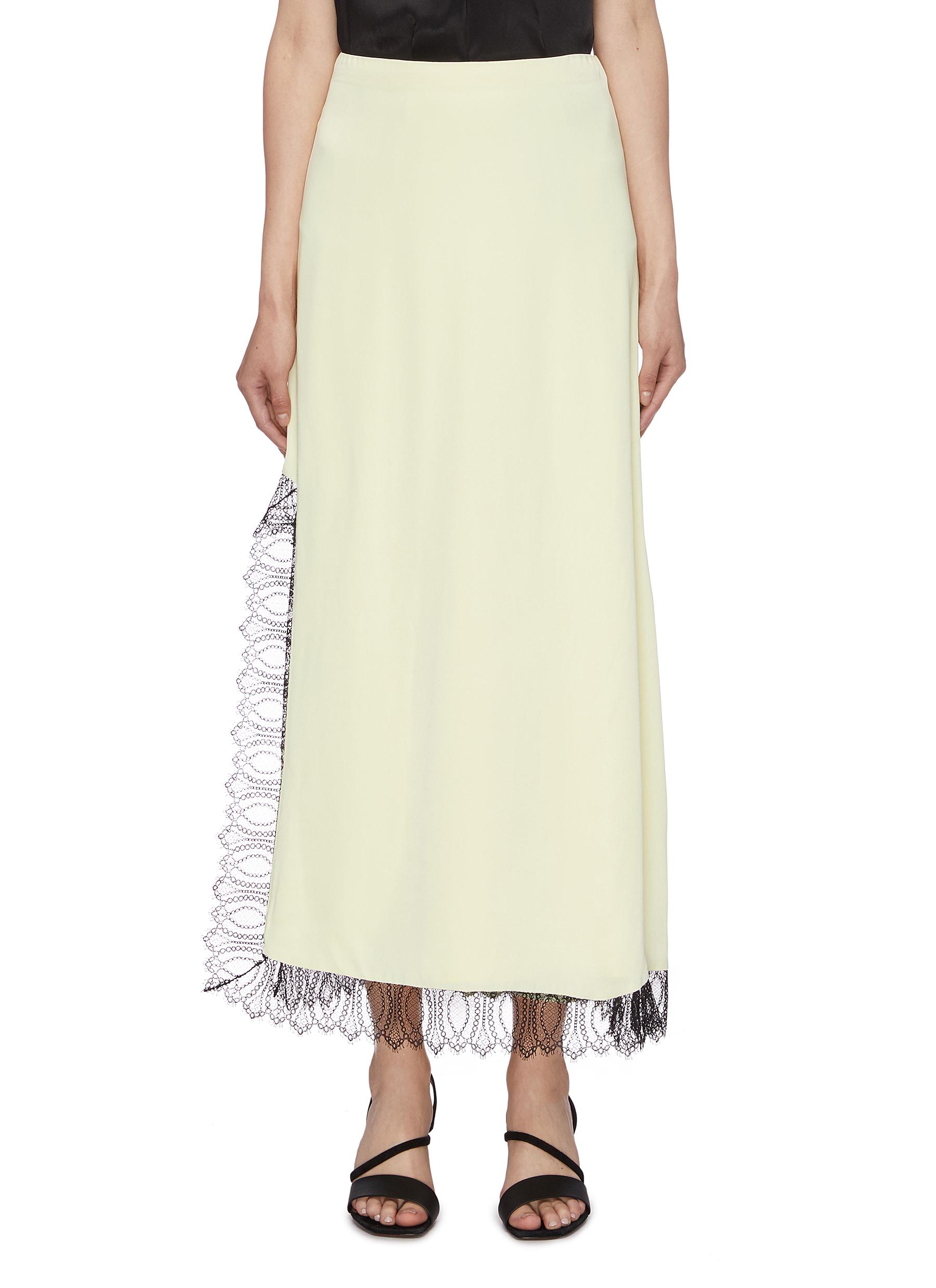Lace trim split hem crepe skirt by 3.1 Phillip Lim