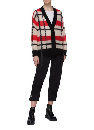 Figure View - Click To Enlarge - 3.1 PHILLIP LIM - Satin trim check cardigan