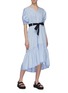 Figure View - Click To Enlarge - 3.1 PHILLIP LIM - Belted puff sleeve cutout back peplum midi dress