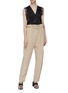 Figure View - Click To Enlarge - 3.1 PHILLIP LIM - Chantilly lace trim satin V-neck top
