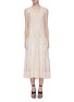 Main View - Click To Enlarge - 3.1 PHILLIP LIM - Belted back lace insert tiered silk sleeveless dress