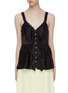 Main View - Click To Enlarge - 3.1 PHILLIP LIM - Faux pearl ruffle trim peplum satin camisole top