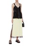 Figure View - Click To Enlarge - 3.1 PHILLIP LIM - Faux pearl ruffle trim peplum satin camisole top