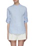 Main View - Click To Enlarge - 3.1 PHILLIP LIM - Belted back faux pearl cuff short sleeve shirt