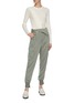 Figure View - Click To Enlarge - 3.1 PHILLIP LIM - Belted foldover waist satin cargo jogging pants