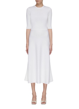 Main View - Click To Enlarge - GABRIELA HEARST - 'Seymore' flared wool-cashmere knit dress