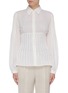 Main View - Click To Enlarge - GABRIELA HEARST - 'Gertrude' pintuck flared wool-cashmere twill shirt