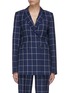 Main View - Click To Enlarge - GABRIELA HEARST - 'Miles' windowpane check double breasted wool blazer