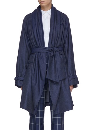 Main View - Click To Enlarge - GABRIELA HEARST - 'Audley' belted drape cashmere twill coat