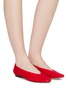 Figure View - Click To Enlarge - PEDDER RED - 'Abe' choked-up suede flats