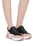 Figure View - Click To Enlarge - PEDDER RED - 'Maisie' chunky outsole colourblock patchwork sneakers