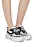 Figure View - Click To Enlarge - PEDDER RED - 'Maisie' chunky outsole patchwork leather sneakers