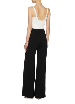 Back View - Click To Enlarge - GALVAN LONDON - 'Signature Corset' colourblock crepe wide leg jumpsuit