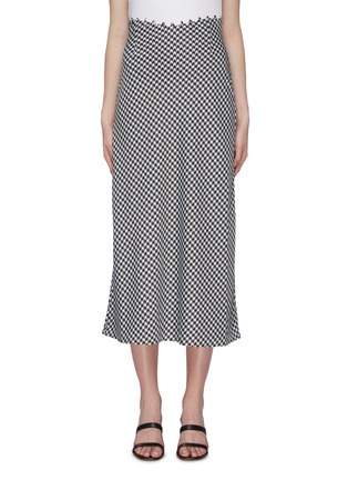 Main View - Click To Enlarge - C/MEO COLLECTIVE - 'Provided' houndstooth print rouleau loop waist skirt