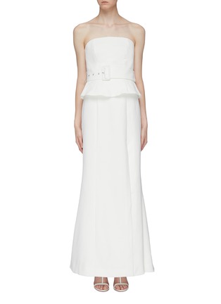 Main View - Click To Enlarge - C/MEO COLLECTIVE - 'Mode' belted peplum strapless gown