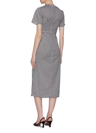 Back View - Click To Enlarge - C/MEO COLLECTIVE - 'Provided' cutout waist houndstooth print dress