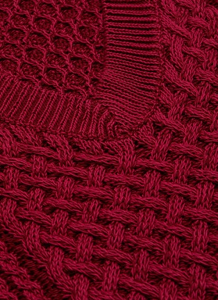  - SIMKHAI - Side split cable knit V-neck sweater