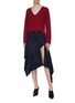 Figure View - Click To Enlarge - SIMKHAI - Side split cable knit V-neck sweater