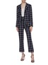 Figure View - Click To Enlarge - SIMKHAI - Belted windowpane check suiting pants