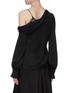 Back View - Click To Enlarge - SIMKHAI - Lace camisole panel one-shoulder sateen top