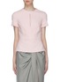 Main View - Click To Enlarge - ROLAND MOURET - 'Redgate' keyhole yoke crepe peplum top