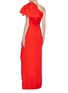 Back View - Click To Enlarge - ROLAND MOURET - 'Belhaven' drape bow silk jacquard one-shoulder gown