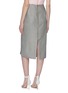 Back View - Click To Enlarge - ROLAND MOURET - 'Aura' gathered knot front check virgin wool-silk skirt