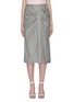Main View - Click To Enlarge - ROLAND MOURET - 'Aura' gathered knot front check virgin wool-silk skirt