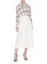 Figure View - Click To Enlarge - ROLAND MOURET - 'Holmes' box pleated crepe skirt