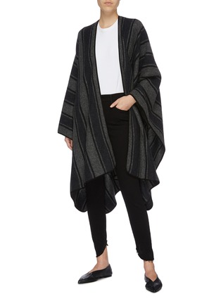 Figure View - Click To Enlarge - THE ROW - 'Merlyn' stripe cashmere-silk knit cape