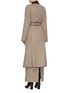 Back View - Click To Enlarge - THE ROW - 'Helga' belted contrast border cashmere coat