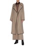 Figure View - Click To Enlarge - THE ROW - 'Helga' belted contrast border cashmere coat