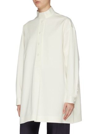 Detail View - Click To Enlarge - THE ROW - 'Big Varo' belted mock neck oversized shirt