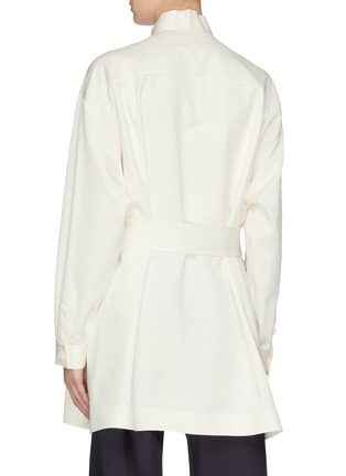 Back View - Click To Enlarge - THE ROW - 'Big Varo' belted mock neck oversized shirt