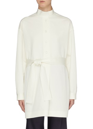 Main View - Click To Enlarge - THE ROW - 'Big Varo' belted mock neck oversized shirt