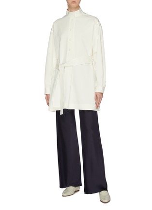 Figure View - Click To Enlarge - THE ROW - 'Big Varo' belted mock neck oversized shirt