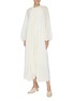Figure View - Click To Enlarge - THE ROW - 'Martina' mother-of-pearl beaded neckline pleated crepe dress