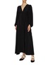Figure View - Click To Enlarge - THE ROW - 'Sante' balloon sleeve pleated silk crepe dress