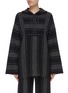 Main View - Click To Enlarge - THE ROW - 'Lina' oversized stripe cashmere-silk knit oversized hooded top
