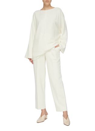 Figure View - Click To Enlarge - THE ROW - 'Landeli' pleated bouclé pants