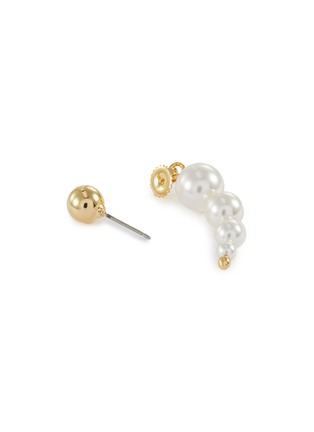Detail View - Click To Enlarge - JOOMI LIM - Faux pearl sphere mismatched drop earrings