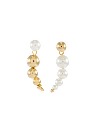 Main View - Click To Enlarge - JOOMI LIM - Faux pearl sphere mismatched drop earrings