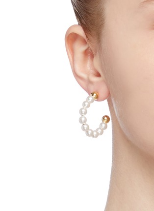 Front View - Click To Enlarge - JOOMI LIM - Detachable hoop faux pearl earrings