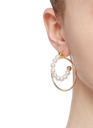 Figure View - Click To Enlarge - JOOMI LIM - Detachable hoop faux pearl earrings