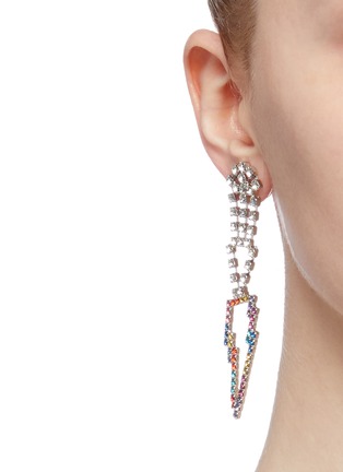 Figure View - Click To Enlarge - JOOMI LIM - Glass crystal lightning bolt drop mismatched earrings
