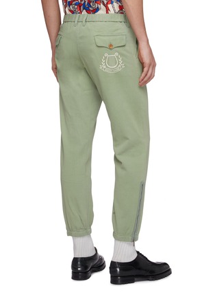 Back View - Click To Enlarge - GUCCI - 'Lyre Gucci Band' embroidered zip cuff jogging pants