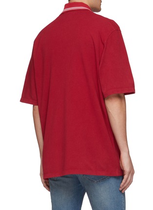 Back View - Click To Enlarge - GUCCI - GG logo button oversized boxy polo shirt