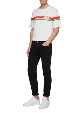 Figure View - Click To Enlarge - GUCCI - GG logo stripe T-shirt